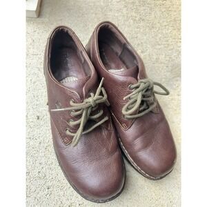 BORN Delgado Mahogany Leather LaceUp Comfort Oxford Shoes W61300 Womens 9M